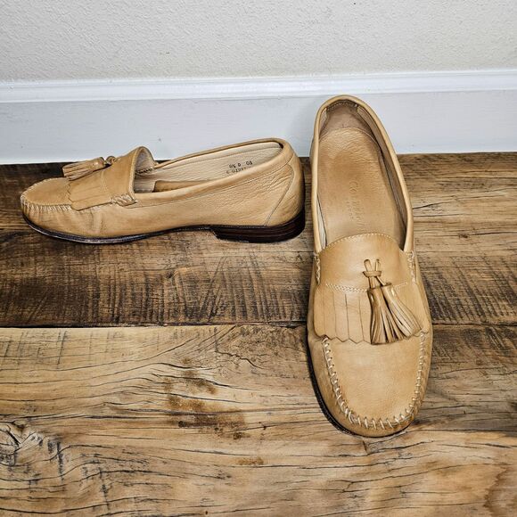 Cole Haan Resort Women's Tan Leather Tasseled Loafers Size 8 1/2 D C01231 X H02 - Picture 1 of 11